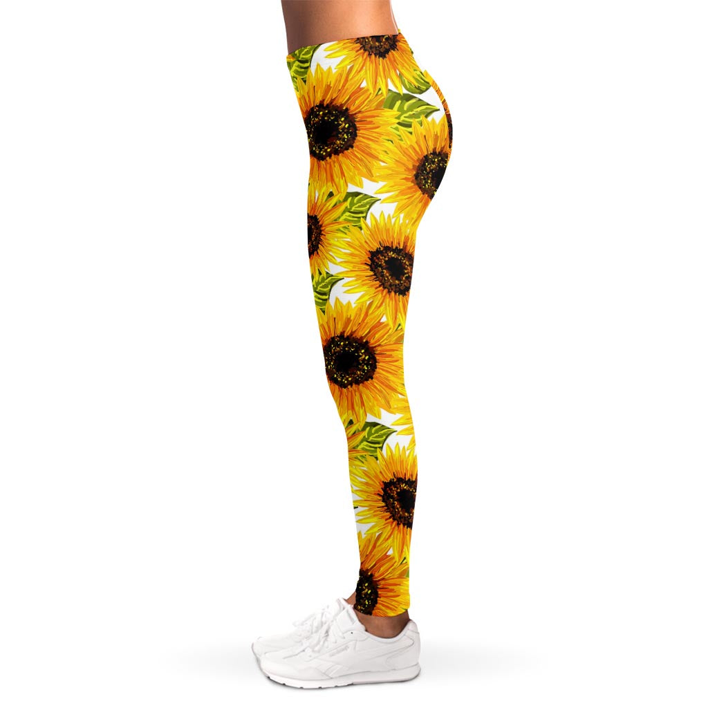 Doodle Sunflower Pattern Print Women's Leggings