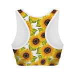 Doodle Sunflower Pattern Print Women's Sports Bra