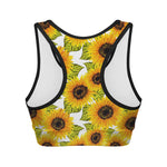 Doodle Sunflower Pattern Print Women's Sports Bra