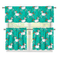 Doodle Unicorn Pattern Print 3 Piece Kitchen Curtains