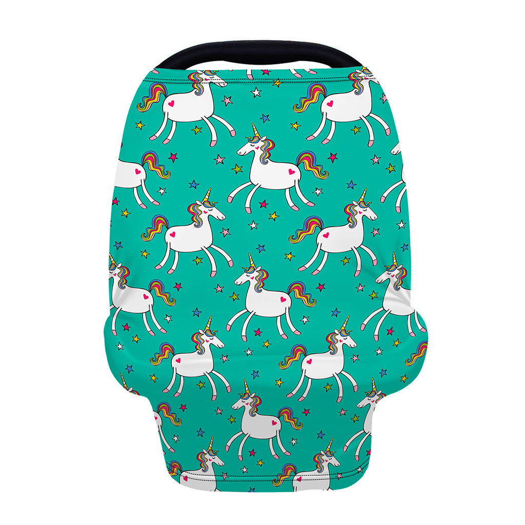 Doodle Unicorn Pattern Print Baby Seat Cover