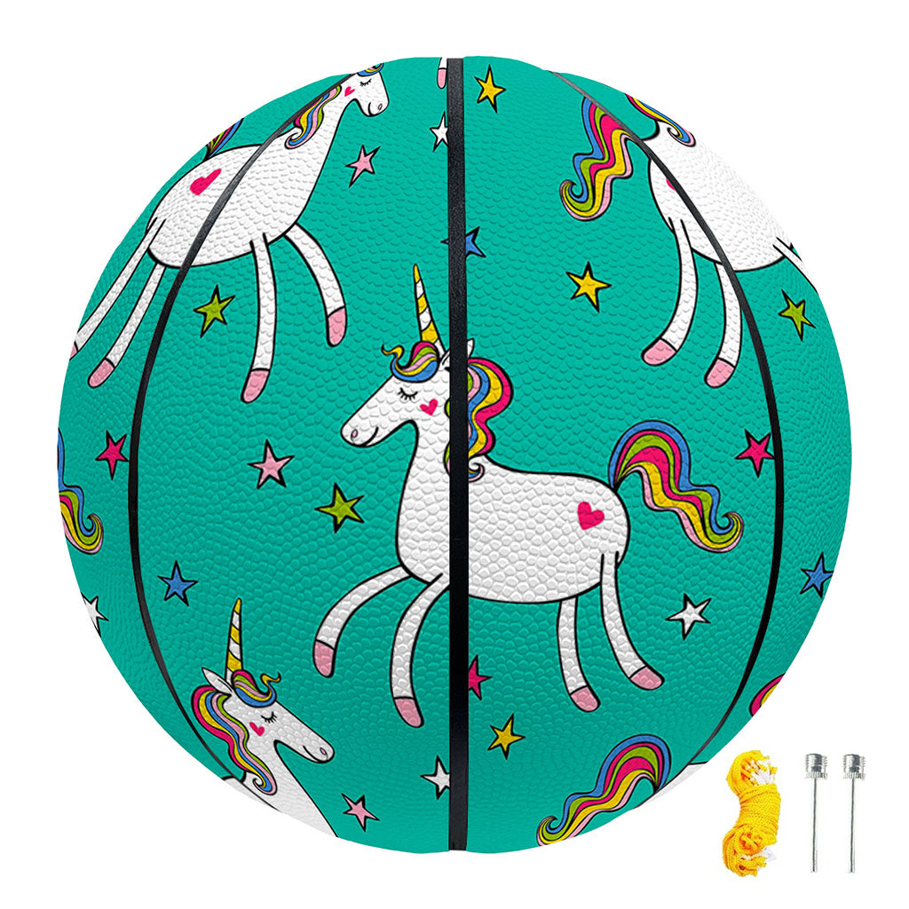 Doodle Unicorn Pattern Print Basketball