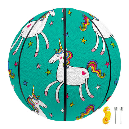 Doodle Unicorn Pattern Print Basketball