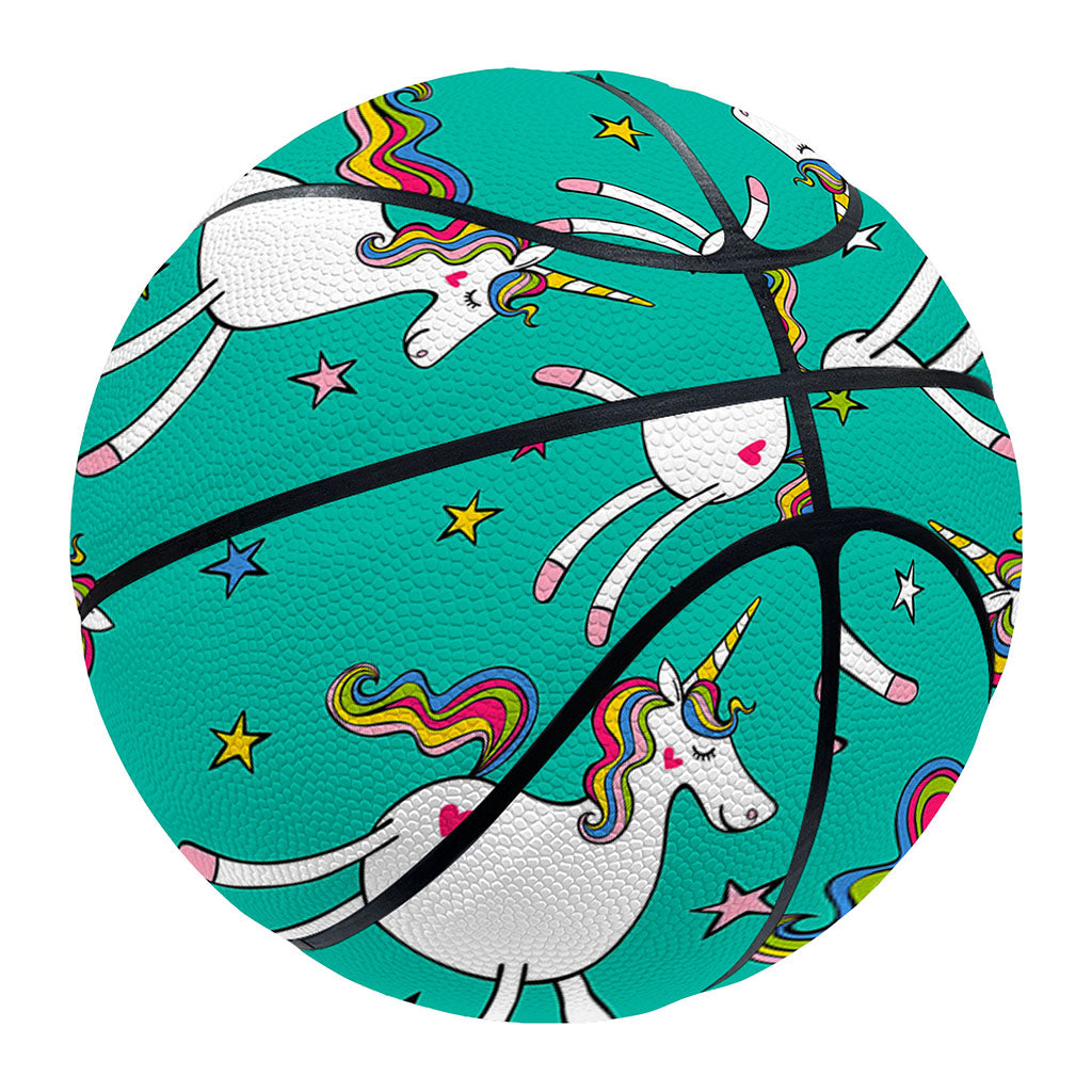 Doodle Unicorn Pattern Print Basketball