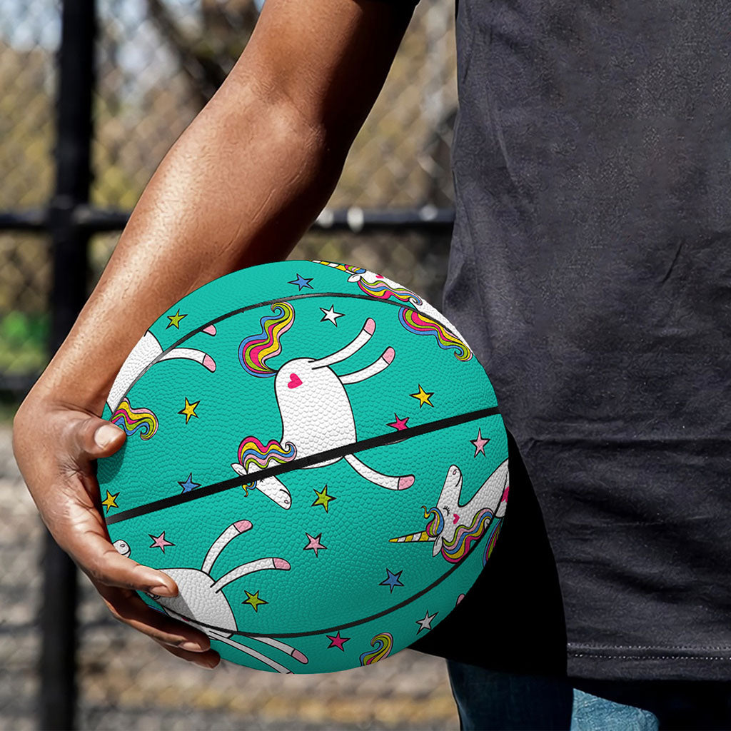 Doodle Unicorn Pattern Print Basketball