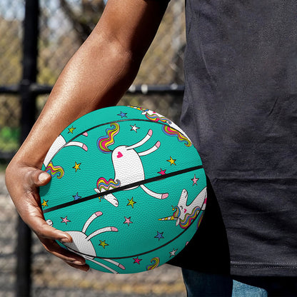 Doodle Unicorn Pattern Print Basketball