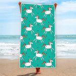 Doodle Unicorn Pattern Print Beach Towel