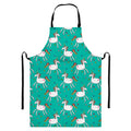Doodle Unicorn Pattern Print Bib Apron With Pocket