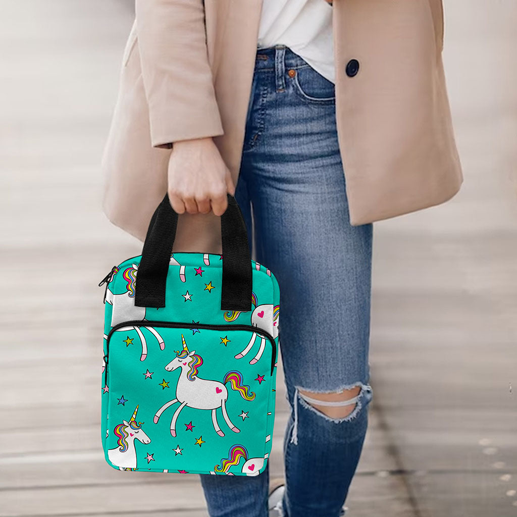 Doodle Unicorn Pattern Print Bible Tote Bag