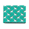 Doodle Unicorn Pattern Print Bifold Wallet