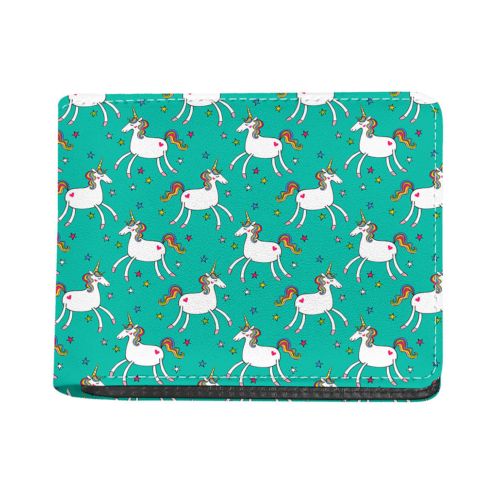 Doodle Unicorn Pattern Print Bifold Wallet