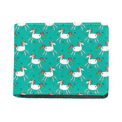 Doodle Unicorn Pattern Print Bifold Wallet