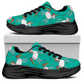 Doodle Unicorn Pattern Print Black Chunky Shoes