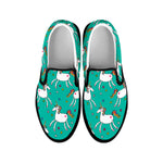 Doodle Unicorn Pattern Print Black Slip On Sneakers
