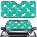 Doodle Unicorn Pattern Print Car Windshield Sun Shade