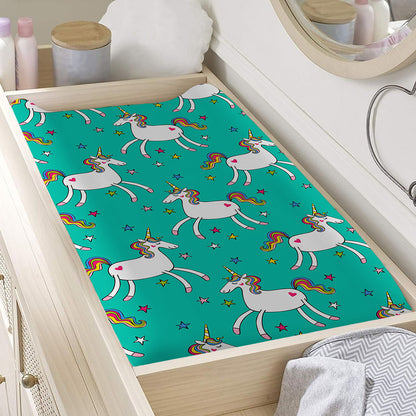 Doodle Unicorn Pattern Print Changing Pad Cover