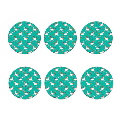 Doodle Unicorn Pattern Print Coaster Set