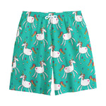 Doodle Unicorn Pattern Print Cotton Shorts