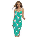 Doodle Unicorn Pattern Print Cross Back Cami Dress