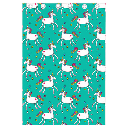 Doodle Unicorn Pattern Print Curtain