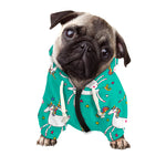 Doodle Unicorn Pattern Print Dog Zip Up Hoodie