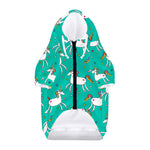 Doodle Unicorn Pattern Print Dog Zip Up Hoodie