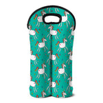 Doodle Unicorn Pattern Print Double Neoprene Wine Tote