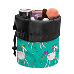 Doodle Unicorn Pattern Print Drawstring Makeup Bag