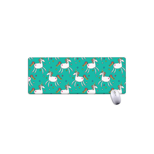 Doodle Unicorn Pattern Print Extended Mouse Pad
