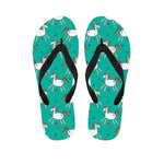 Doodle Unicorn Pattern Print Flip Flops