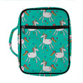 Doodle Unicorn Pattern Print Front Pocket Bible Bag