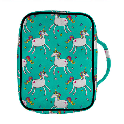 Doodle Unicorn Pattern Print Front Pocket Bible Bag