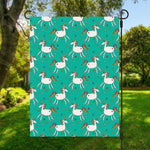 Doodle Unicorn Pattern Print Garden Flag