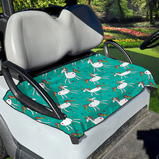 Doodle Unicorn Pattern Print Golf Cart Seat Cover