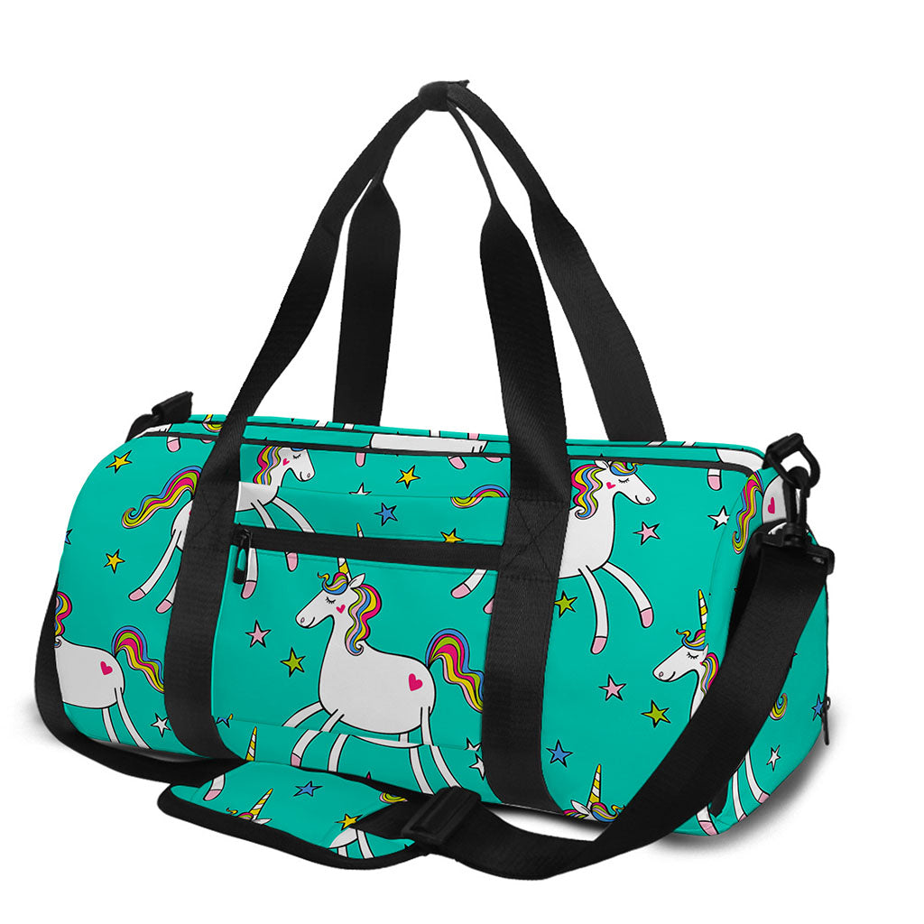 Doodle Unicorn Pattern Print Gym Bag