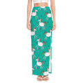Doodle Unicorn Pattern Print High Slit Maxi Skirt