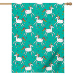 Doodle Unicorn Pattern Print House Flag