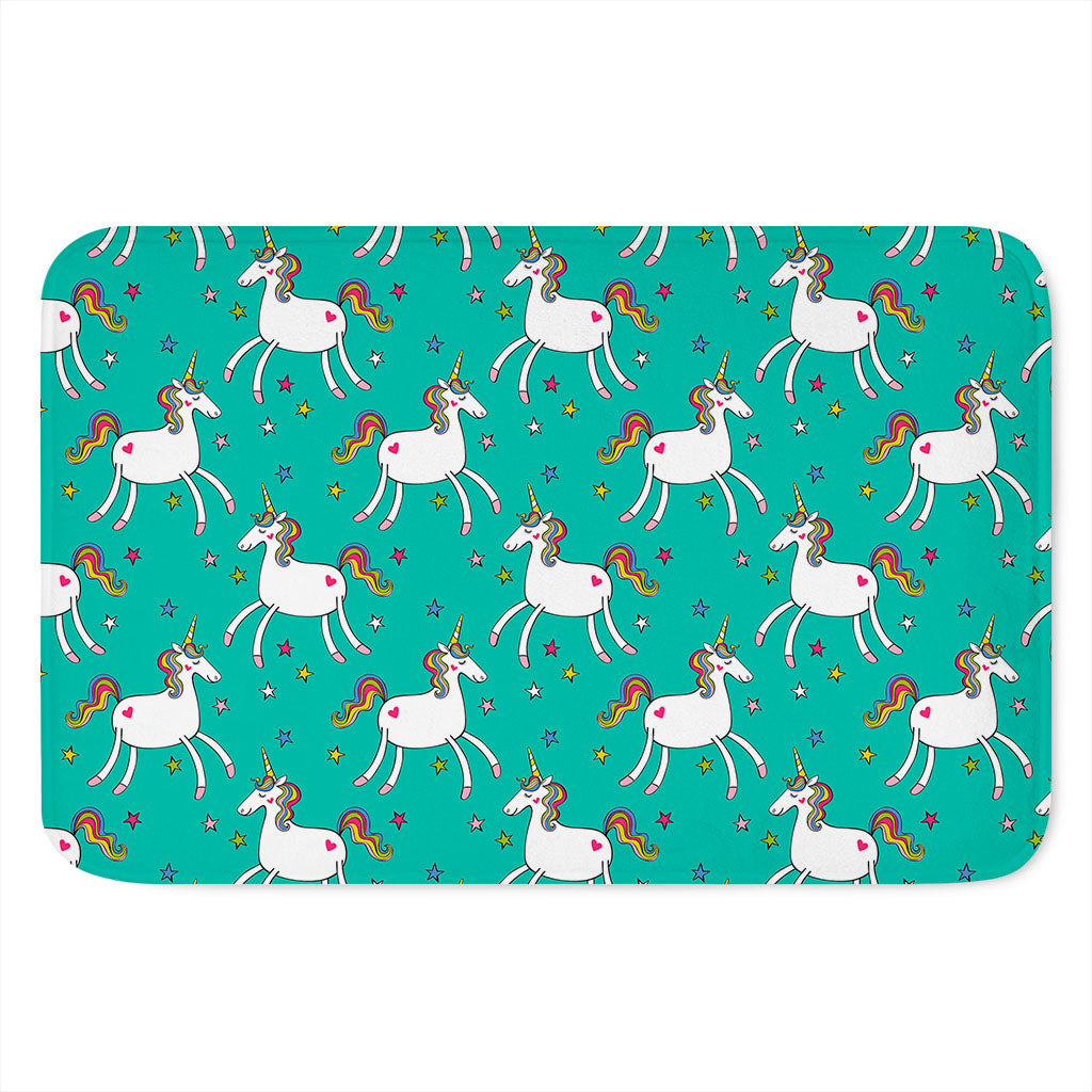 Doodle Unicorn Pattern Print Indoor Door Mat