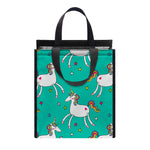Doodle Unicorn Pattern Print Insulated Lunch Tote