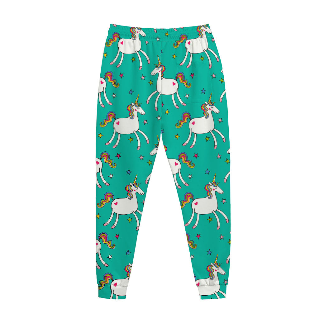 Doodle Unicorn Pattern Print Jogger Pants