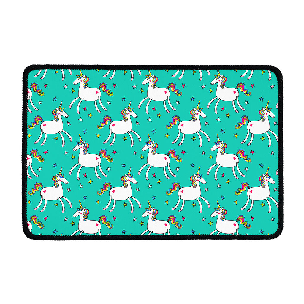 Doodle Unicorn Pattern Print Kitchen Mat