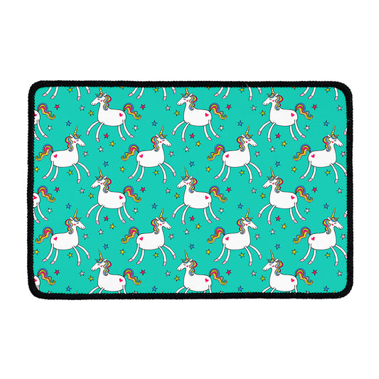 Doodle Unicorn Pattern Print Kitchen Mat