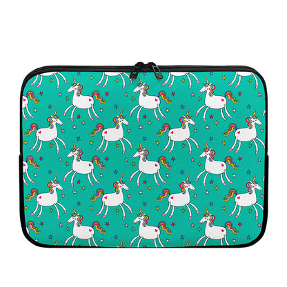 Doodle Unicorn Pattern Print Laptop Sleeve