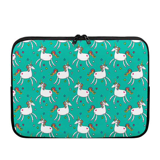 Doodle Unicorn Pattern Print Laptop Sleeve