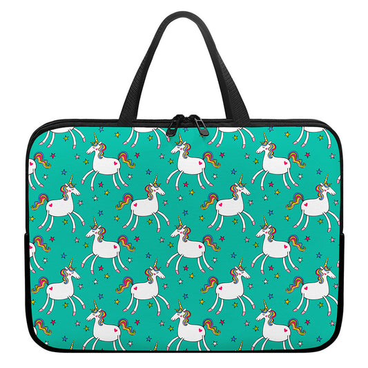 Doodle Unicorn Pattern Print Laptop Sleeve With Handle