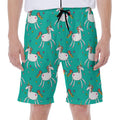 Doodle Unicorn Pattern Print Men's Beach Shorts