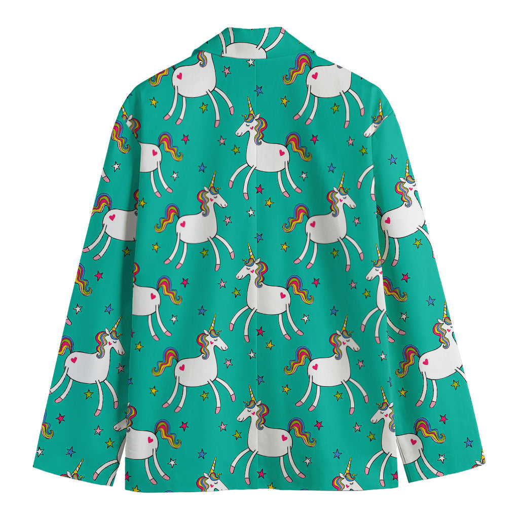 Doodle Unicorn Pattern Print Men's Blazer