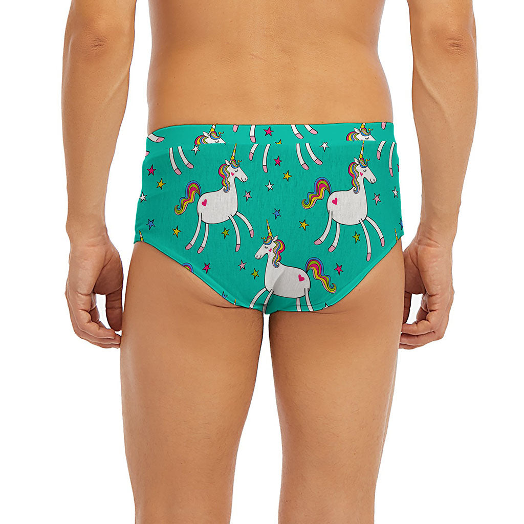 Doodle Unicorn Pattern Print Men's Briefs