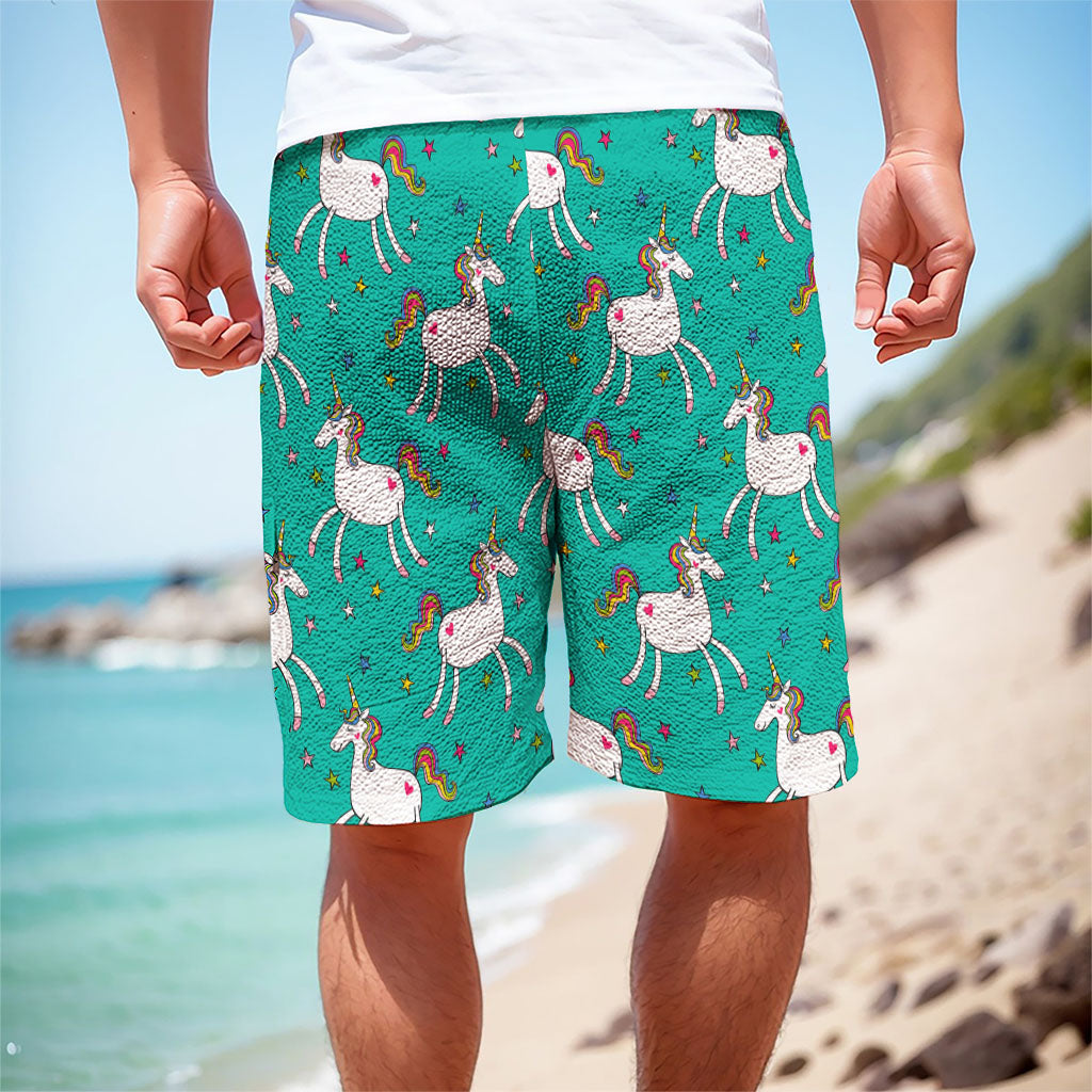 Doodle Unicorn Pattern Print Men's Cargo Shorts