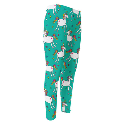 Doodle Unicorn Pattern Print Men's Compression Pants